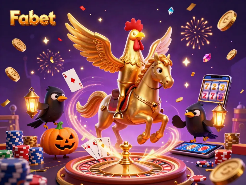 Fabet captivates players with enchanted gaming elements amidst a shimmering casino backdrop.
