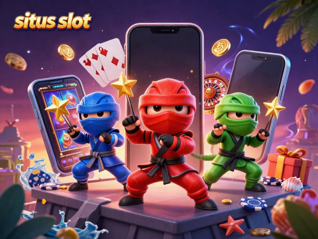 Experience the dynamic world of situs slot with ninja chameleons, colorful slots, and dazzling effects.