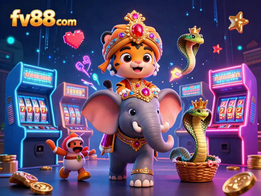 Experience thrilling casino adventures with fv88 com, featuring vibrant characters and slot game excitement.