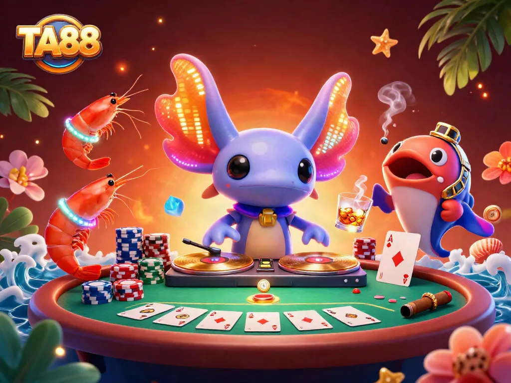 Experience thrilling wins at TA88 with vibrant casino action featuring poker elements and animated characters.