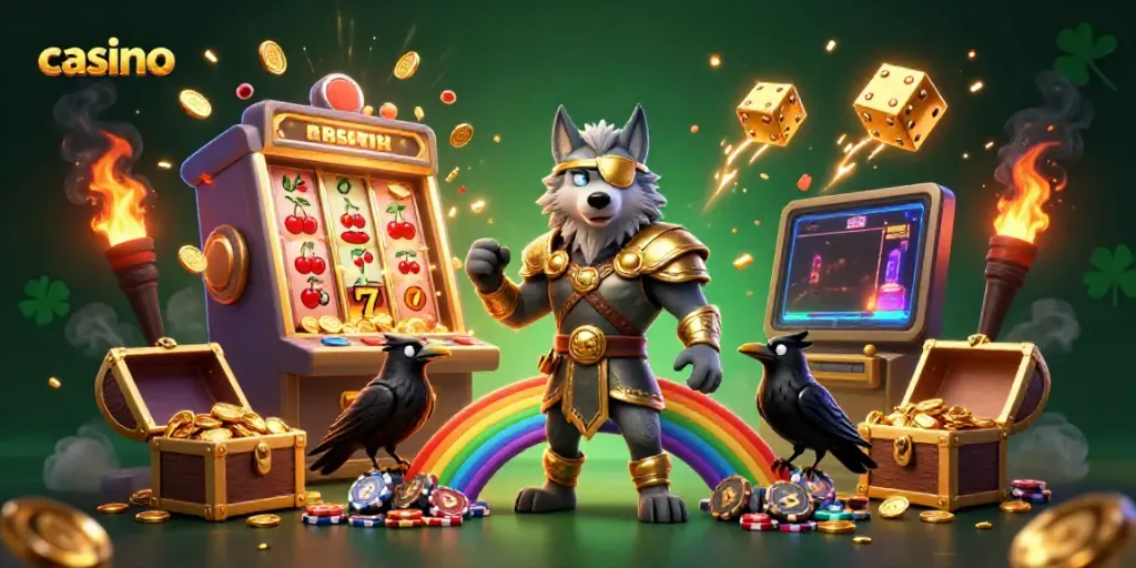 Experience an exciting casino adventure with a mythical Odin wolf and dazzling gameplay elements.