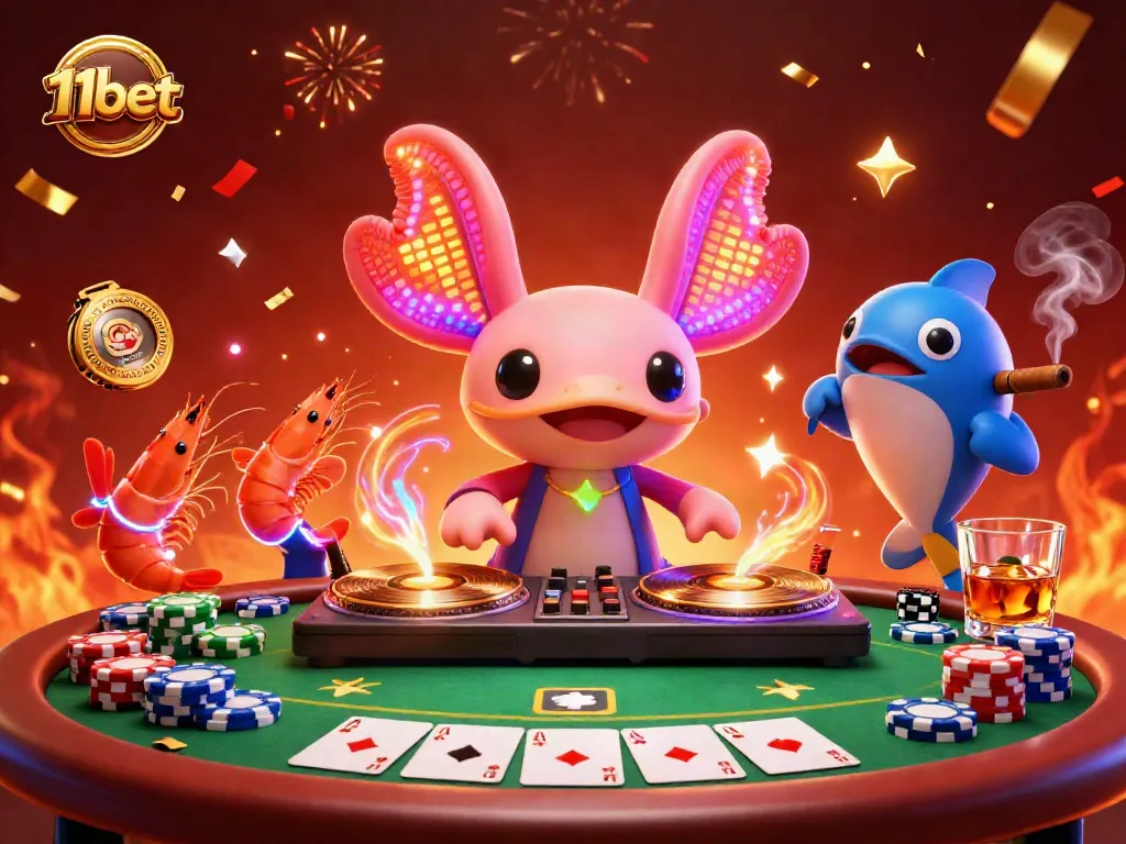 Experience high-energy gameplay at 11bet's casino with vibrant characters and gaming elements.