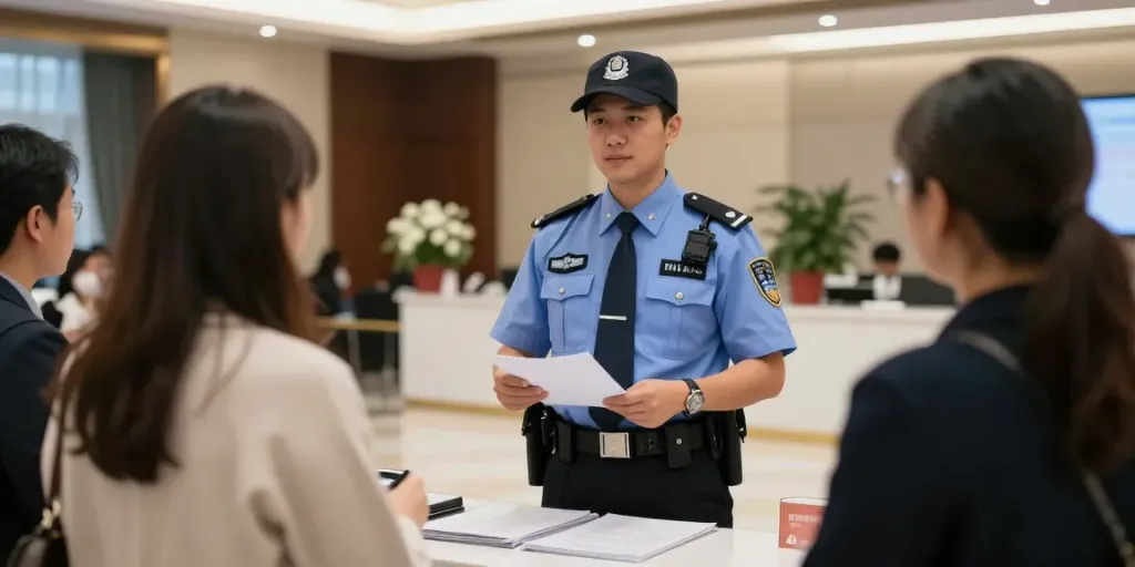 Private Security professional guarding a corporate event, ensuring safety.