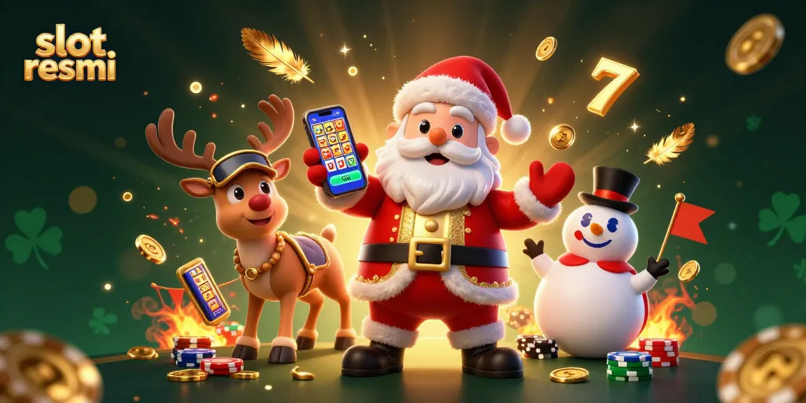 Experience the excitement of slot resmi with Santa Claus and friends in this vibrant casino scene.