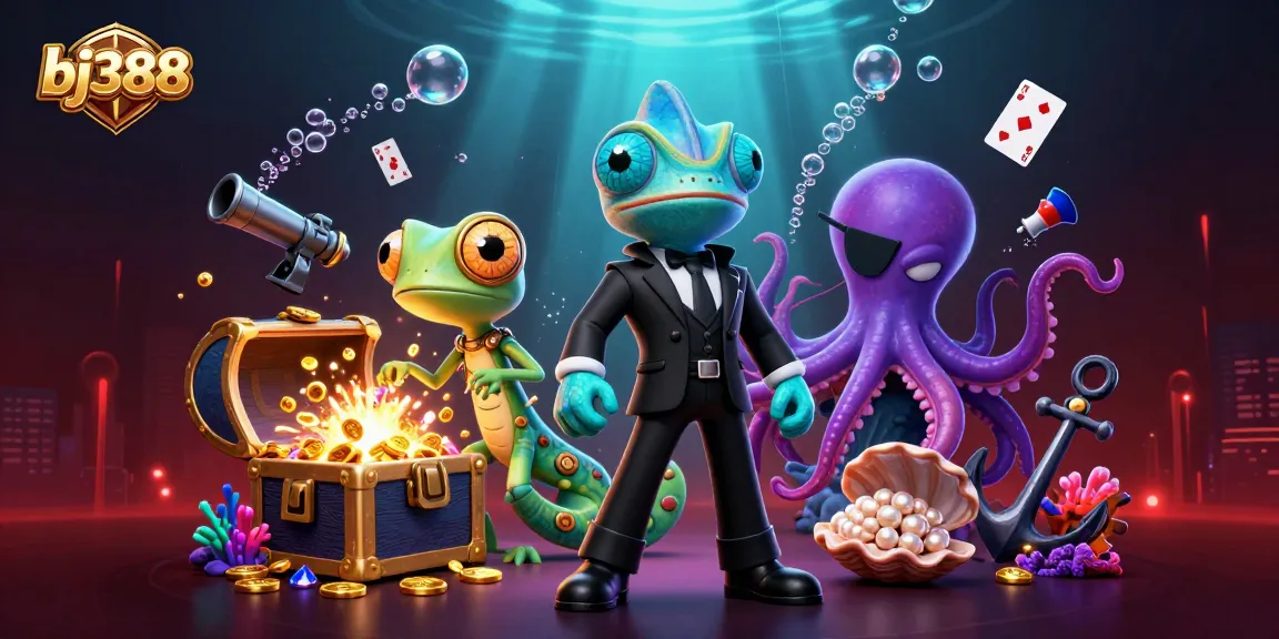 Engage in the thrill of gaming with bj388, featuring vibrant characters and dynamic casino elements.