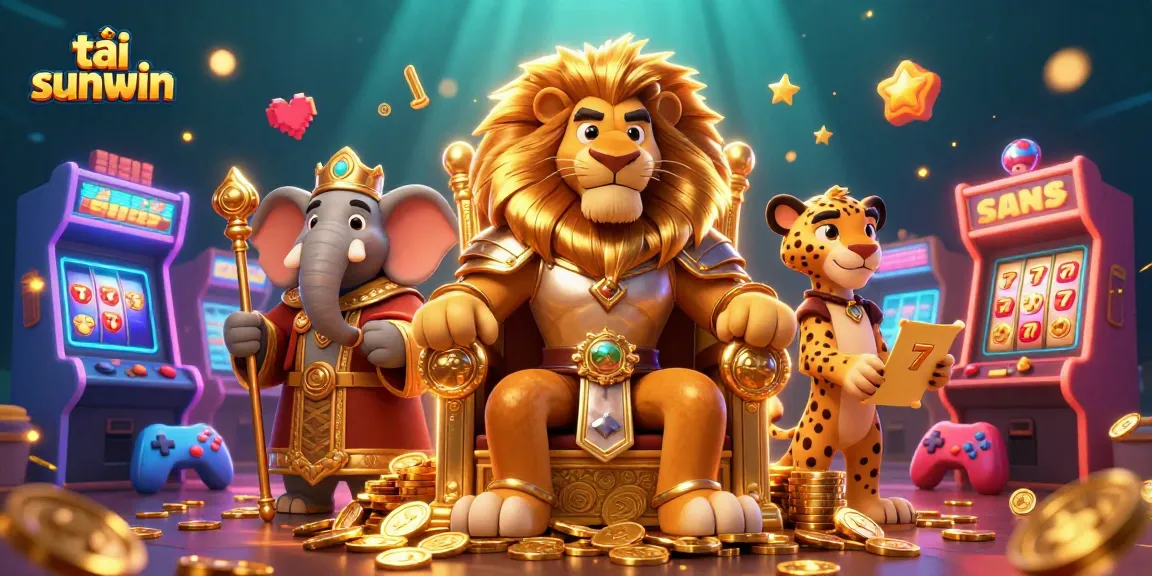 Experience excitement and fun with tải sunwin in a vibrant 3D casino illustration featuring characters and gaming elements.